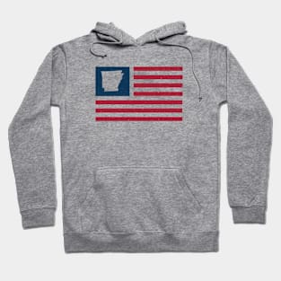 Vintage Arkansas USA Flag // Retro American Flag Stars and Stripes Hoodie